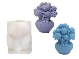 Molde silicona ramo con florero 